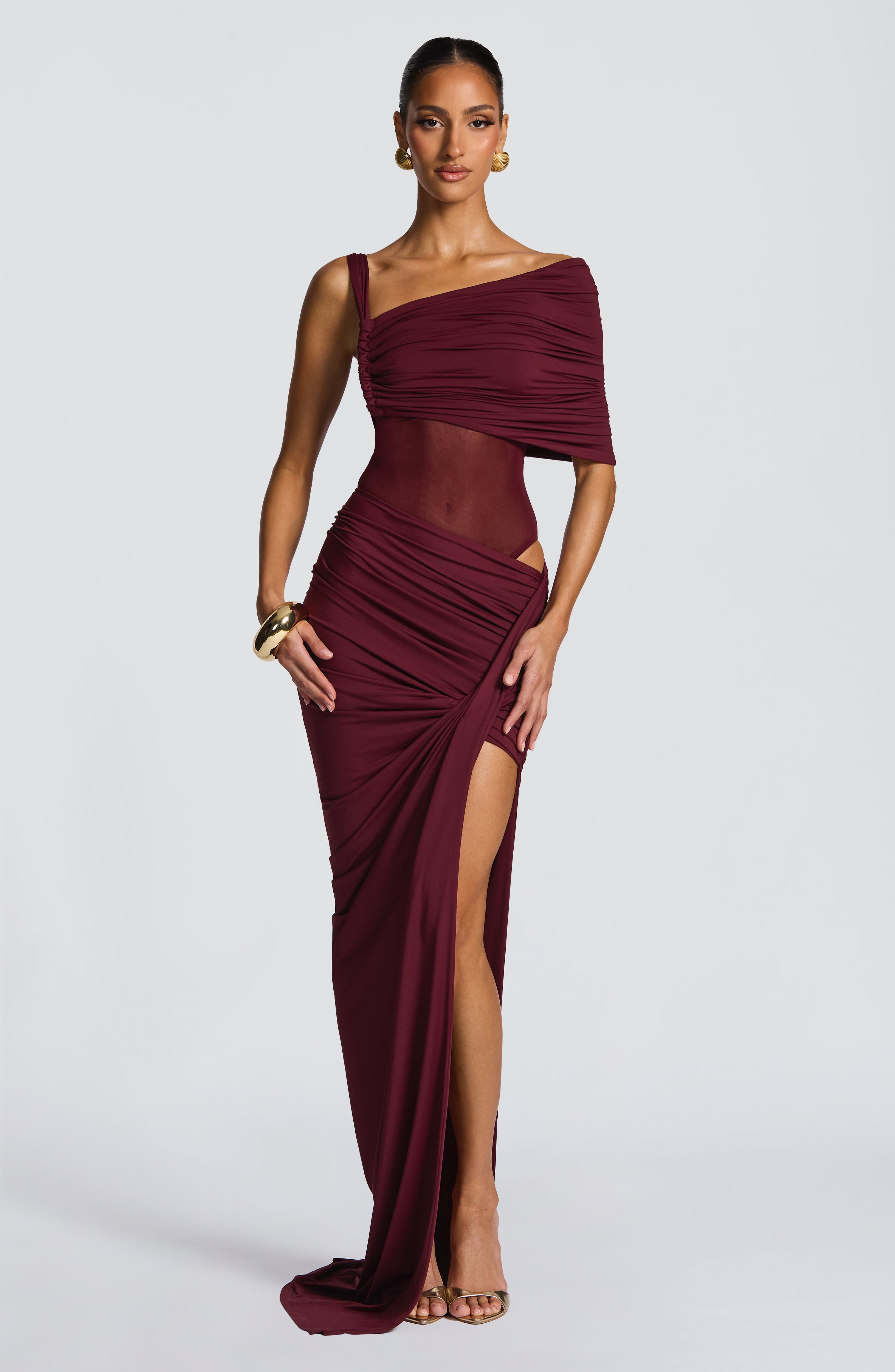 Henrietta Maxi Skirt - Cherry Lacquer