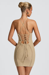 Xanthe Mini Dress - Beige